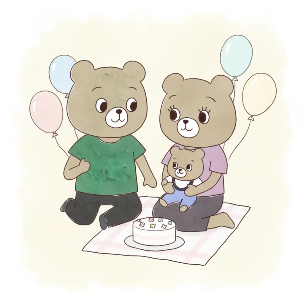 ハーフバースデーのイラスト