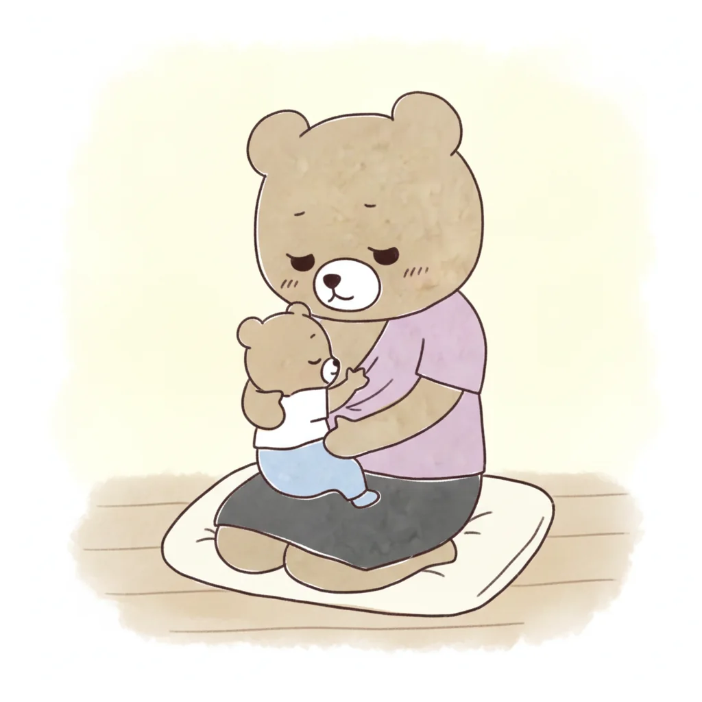 授乳寝落ちのイラスト