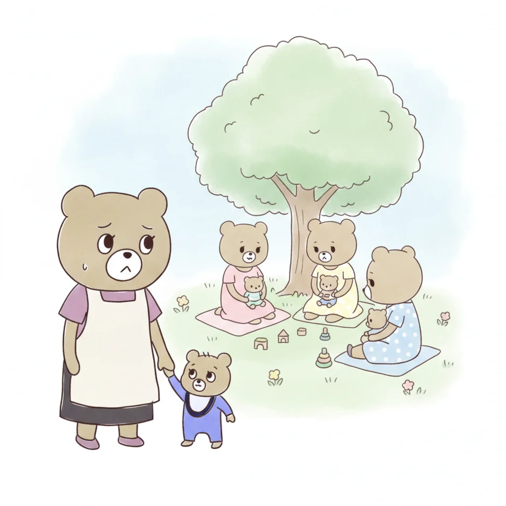 公園デビューのイラスト