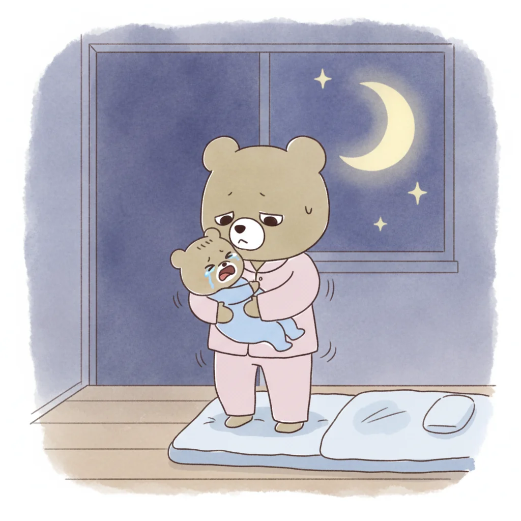 夜泣きのイラスト